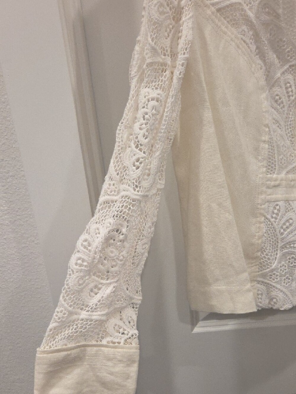 I.N.C. International Concepts Ivory Lace-Panel Zip Jacket - Picture 3 of 4